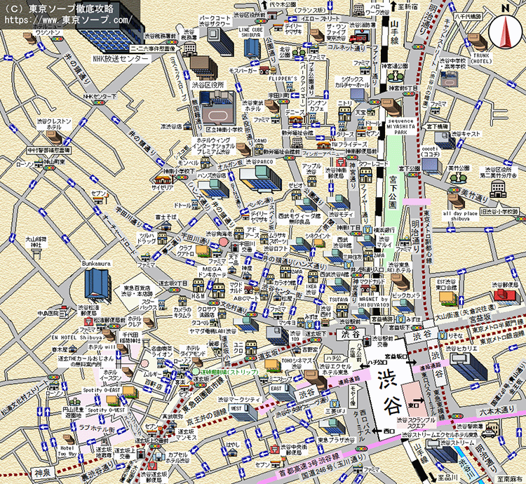 渋谷ソープランドMAP
